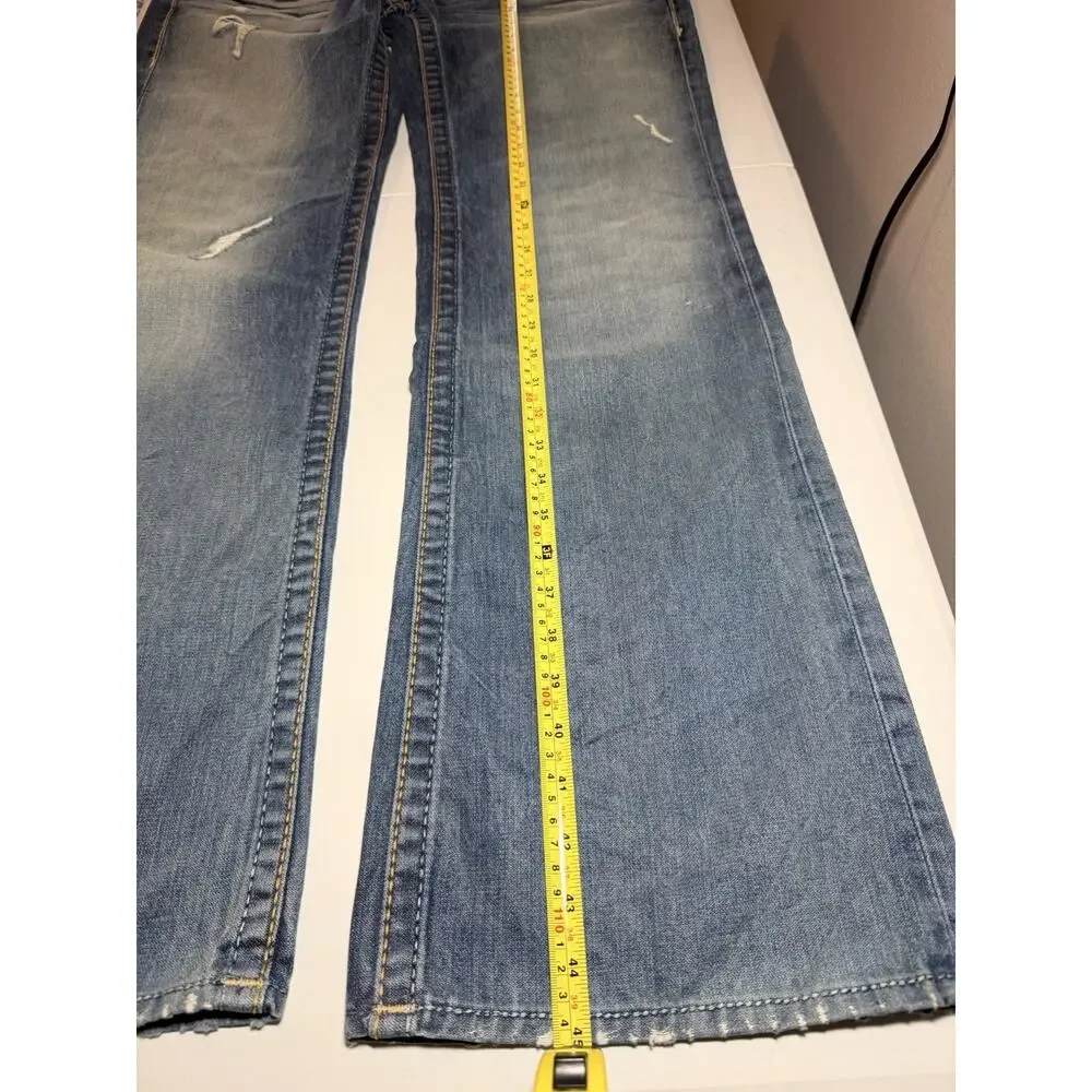 True Religion Billy Big T Distressed Jeans Mens 34 Blue Made In USA Y2K